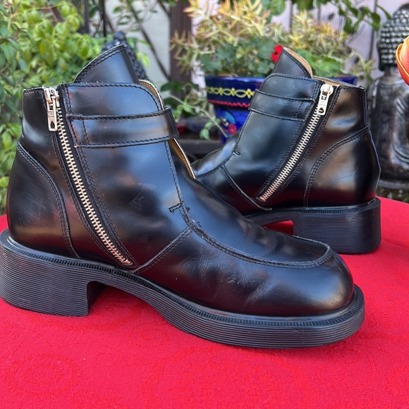 🏴󠁧󠁢󠁥󠁮󠁧󠁿 Dr. Martens MIE Vintage Platform MONO BLACK Side Zip Boots UK 7 - Picture 8 of 17